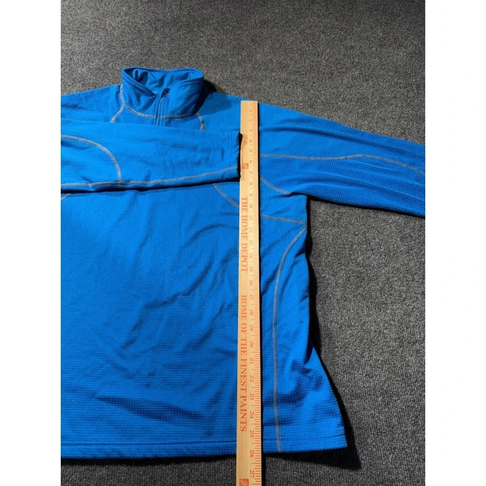 Starter Dri-Star Mens Large Blue Waffle Knit Quarter Zip Pullover Athletic Top